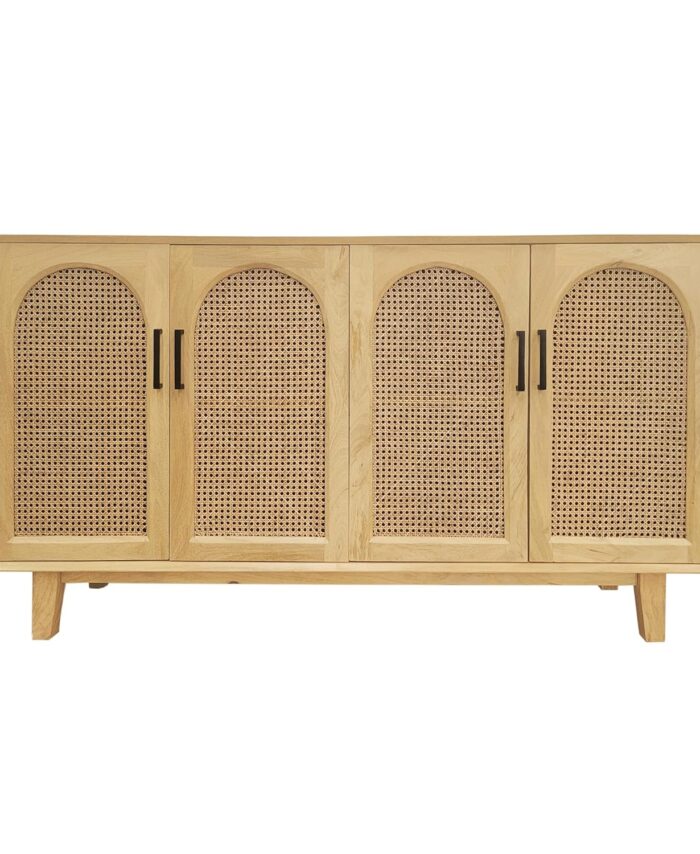 WOODEN 4 DOOR SIDEBOARD